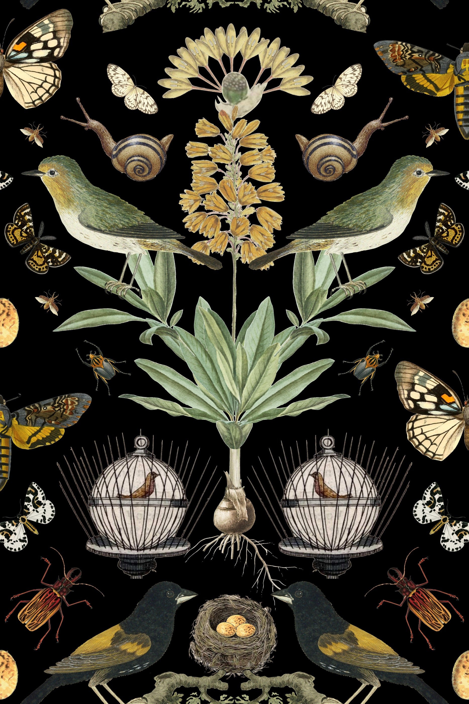 Birdcage On Black pattern thumbnail