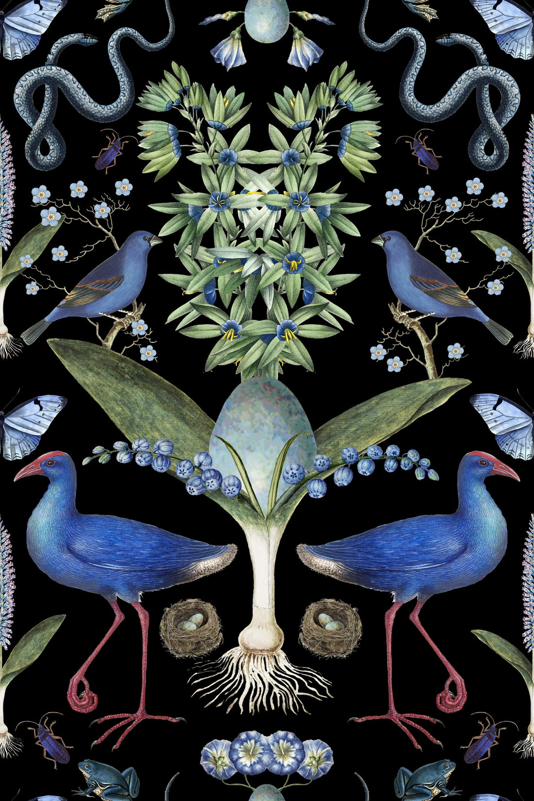 Blubirds On Black pattern thumbnail