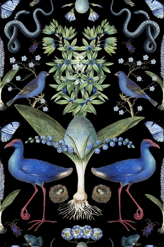 Blubirds On Black pattern thumbnail