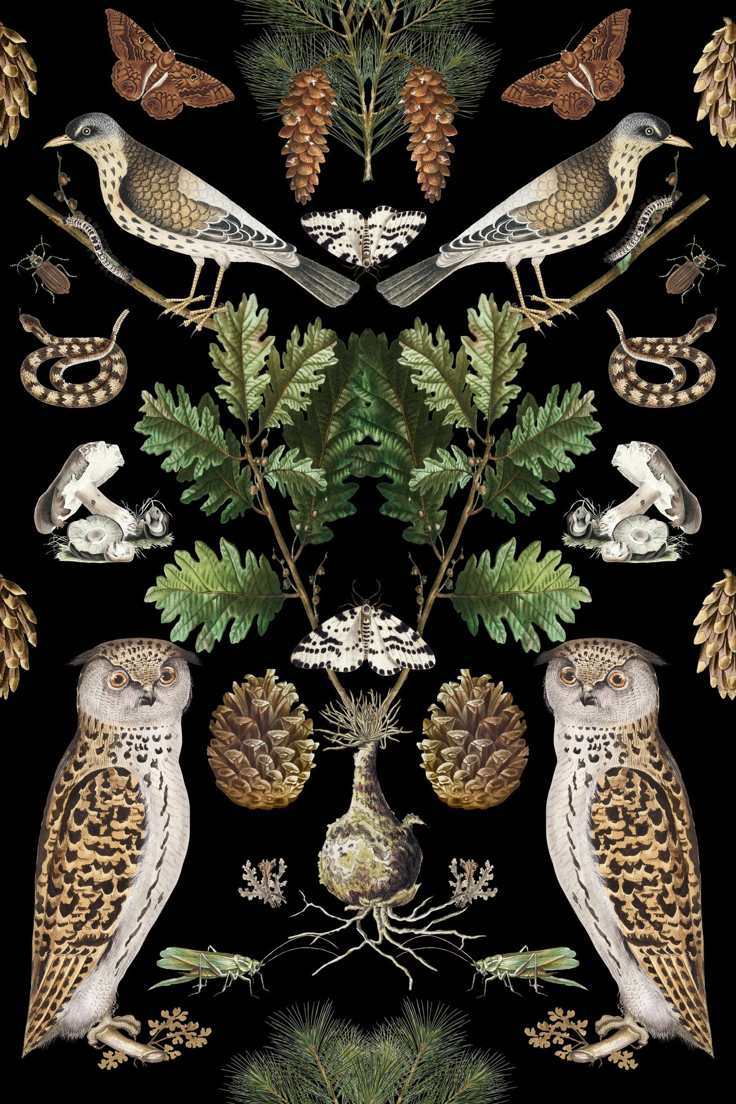 Owls & Oak Leaves pattern thumbnail