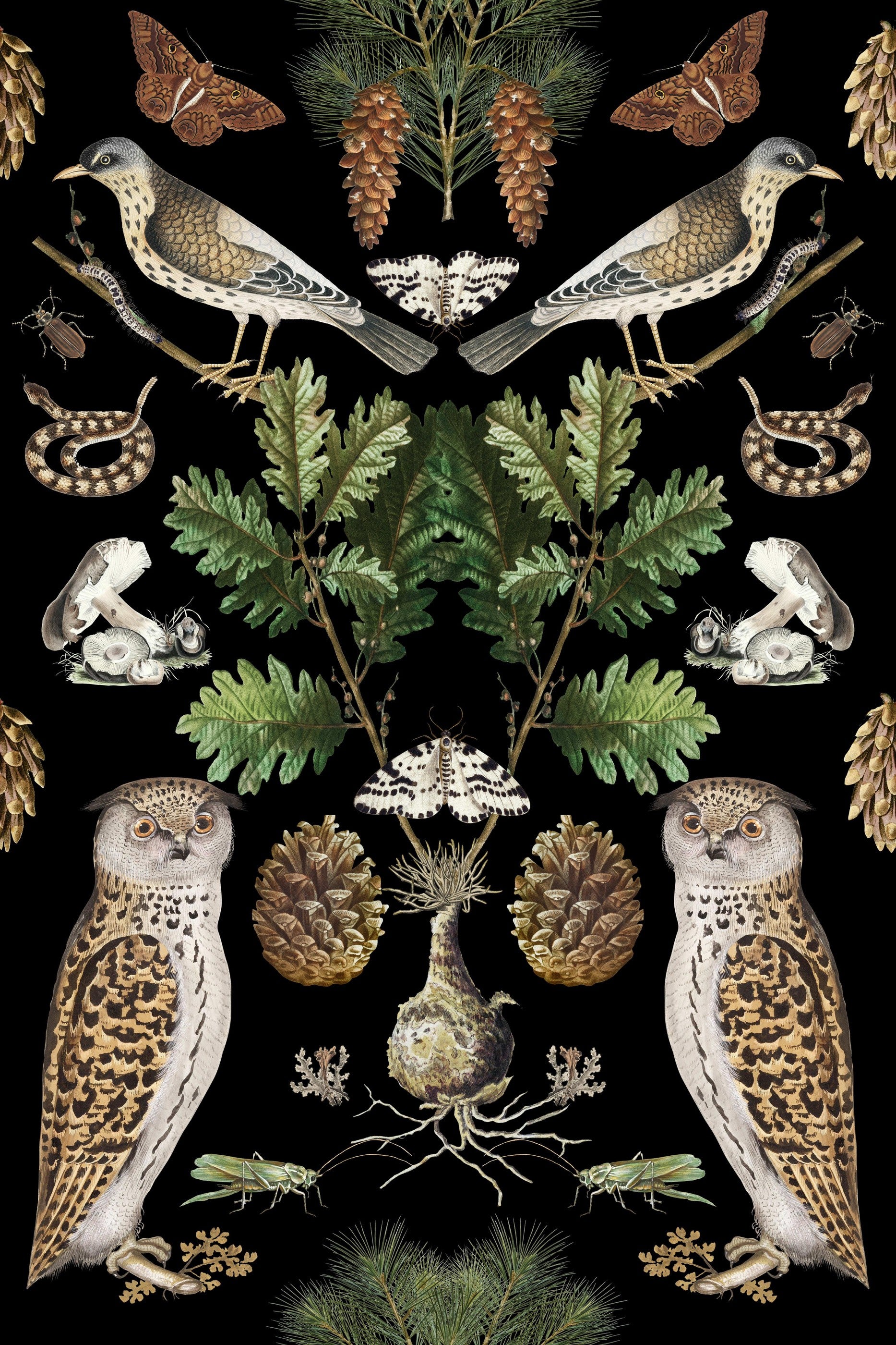 Owls & Oak Leaves pattern thumbnail
