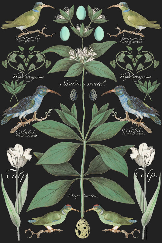 White Tulips On Black pattern thumbnail